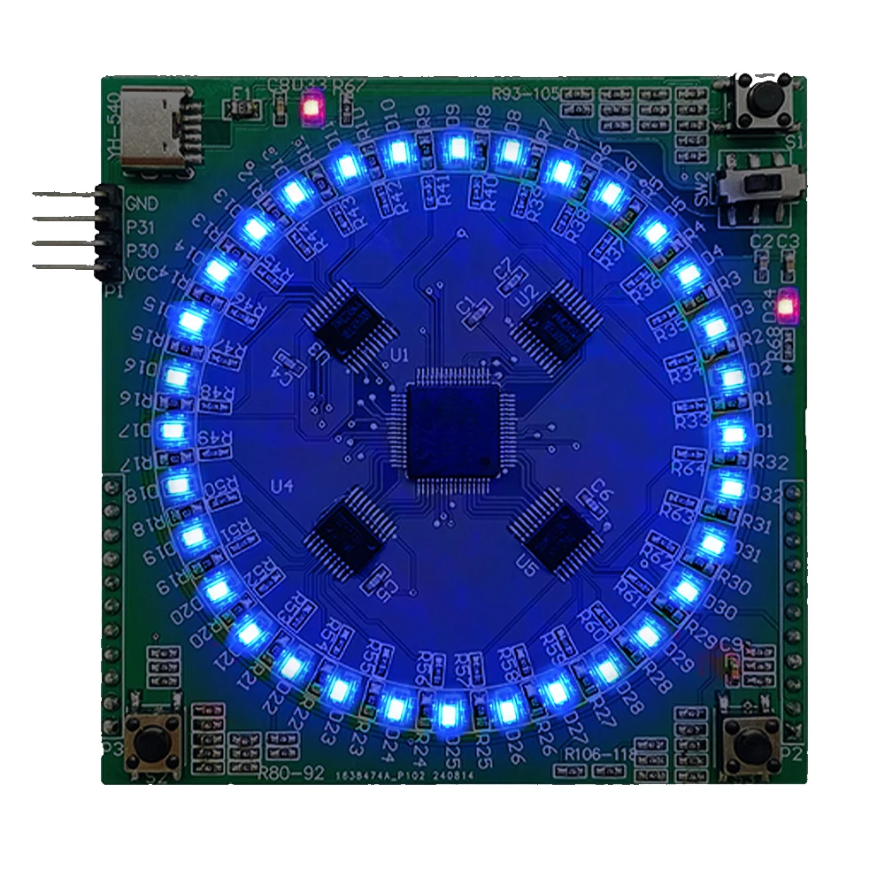Lqfp64 smd kit de placa de prática de solda tipo-c interface fluindo lâmpada placa de prática pcb kit de prática de soldagem