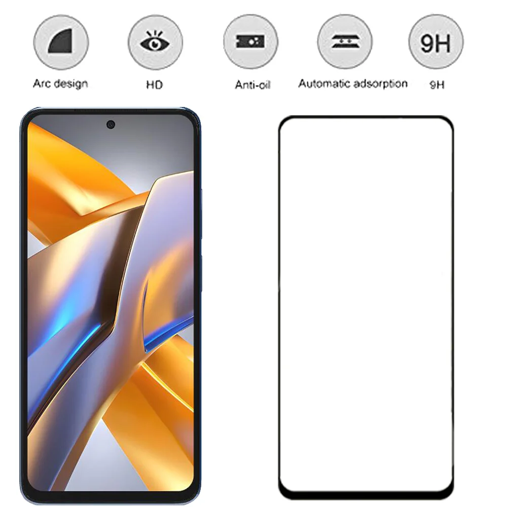 Movie, Poco M5S Pelicula de Vidro Temperado Little M5 S F5 X5 Pro Screen Protector Glass For Xiaomi Poco F5 Pro 5G Tempered Glass & Camera Protetion