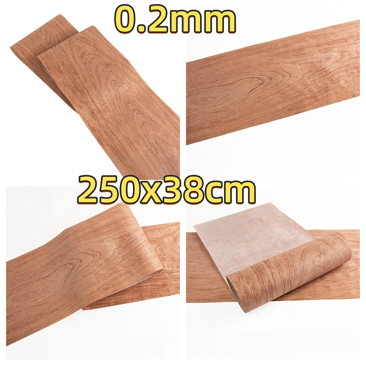 Natural Rosewood Grain Veneer, 0.2mm, 250x38cm, For Decoration, Speaker & Ceiling Decoration