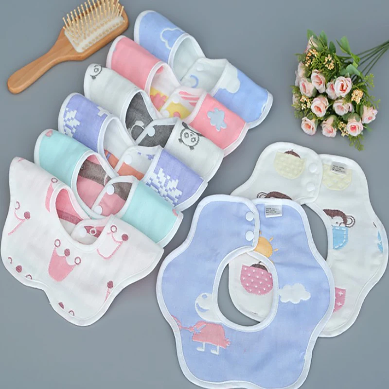 Baby Bibs 360 Degree Rotation Gauze Muslin Bandana Cloth Soft Newborn Baby Stuff