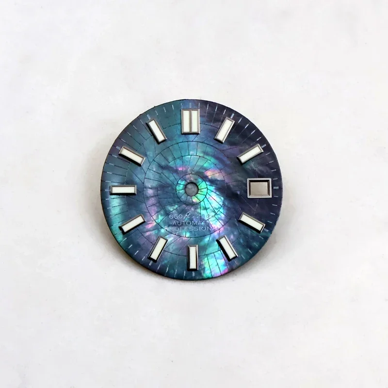 

Natural Shell Splicing Style MOP Dark Blue Mother-of-pearl, NH35 Watch Dial Turtle Abalone NH35 Case Skx007 Date Sbdx001 28.5mm