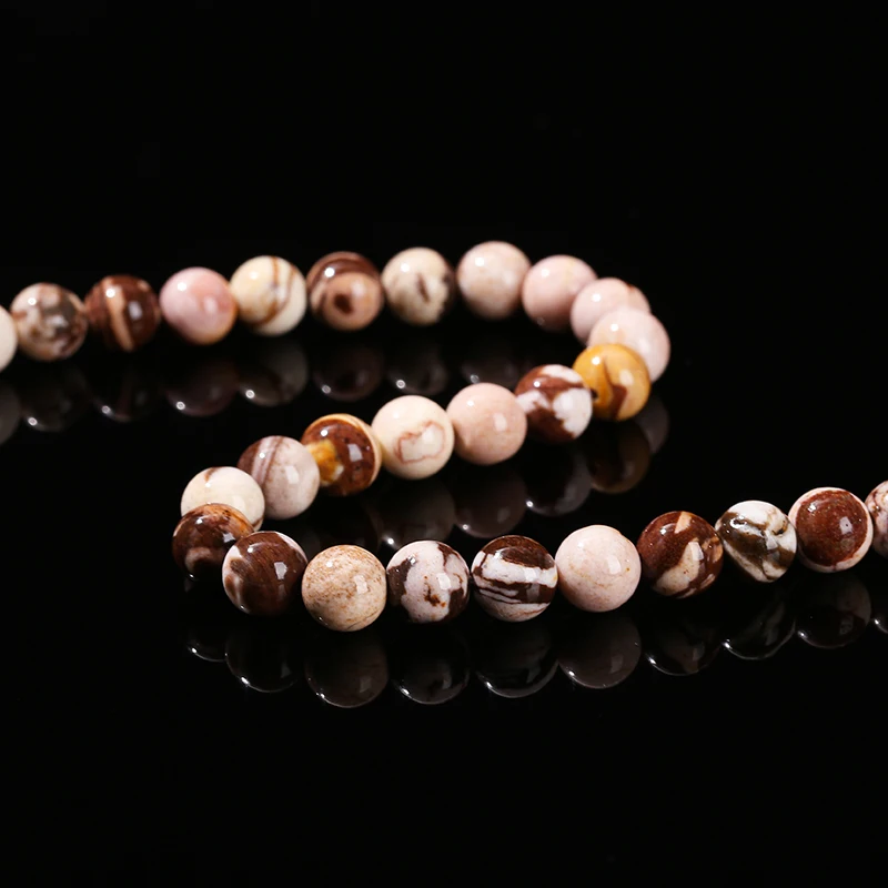 1 Strand Stone Natural Australia Zebra Jasper Beads Round Loose Spacer For Jewelry Making Diy Necklace Bracelet Accessories