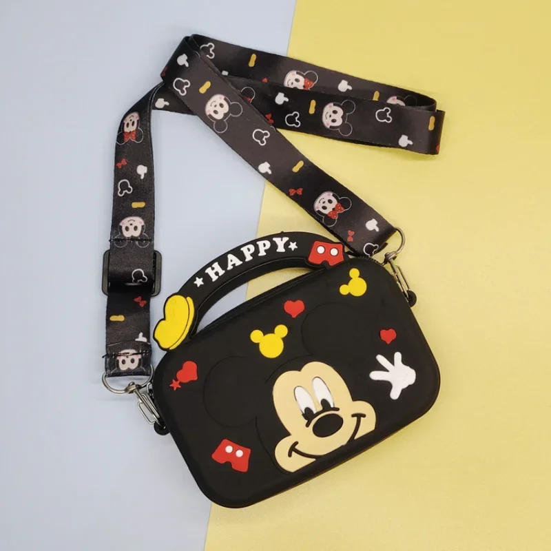 Disney Minnie Mouse Mini Bolsas para meninas, Bolsa de ombro para crianças, Mickey dos desenhos animados, Bolsas laterais, Bonito