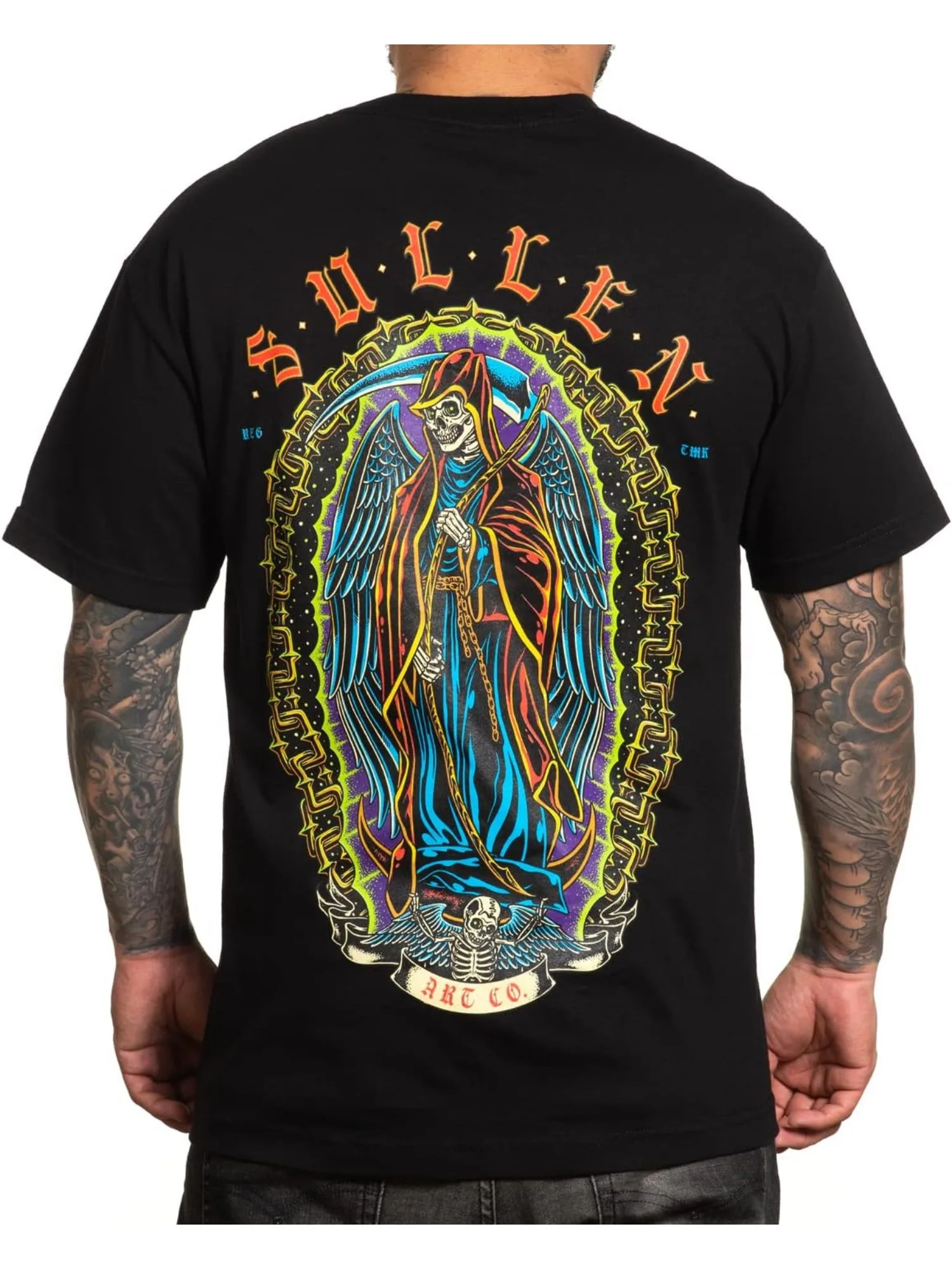 Men's Sullen Reaper Statue Tattoo Lifestyle Graphic Art Fishing Standard Soft Short Sleeve T-Shirt  oversized t shirt harajuku