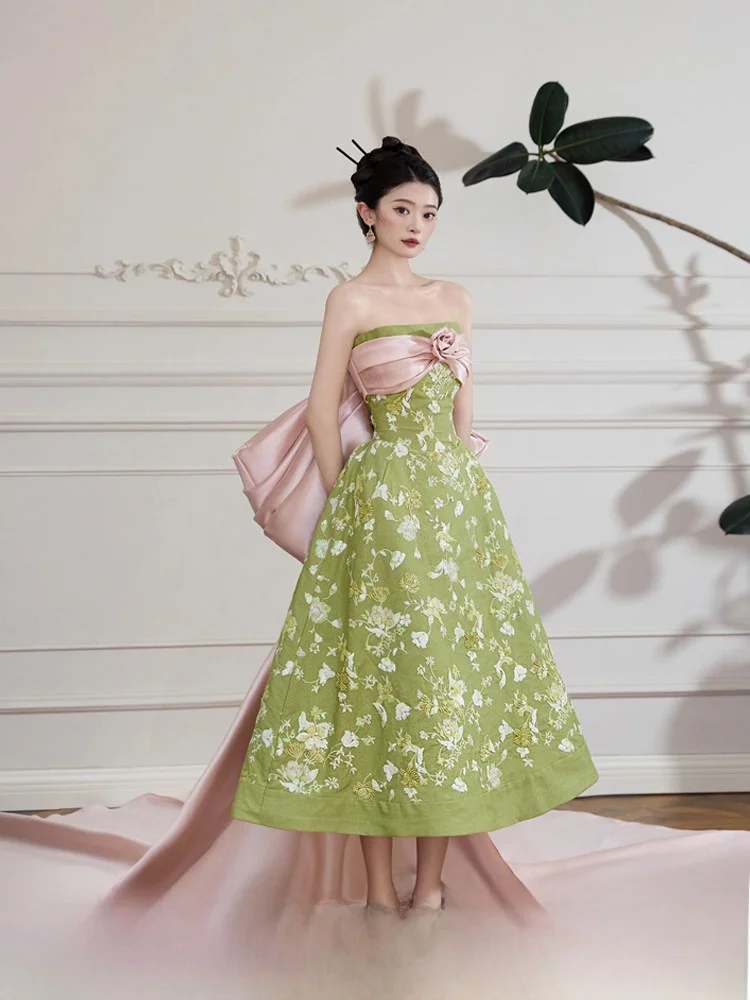 

New Chinese Style Wedding Dress Women's Bride Gown Engagement High-End Sensation Improved Version Drinking Ceremony...
