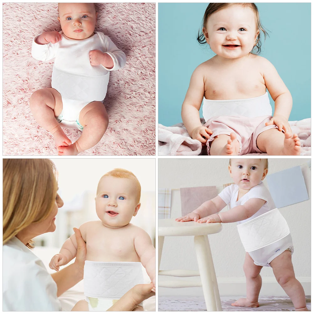 12 pezzi di protezione per la pancia del neonato in cotone traspirante avvolgente addominale caldo cinturino riutilizzabile per neonati cavo unisex dalla vestibilità fine