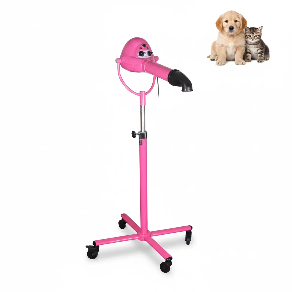 Ionic Stand Pet Dryer Hands-free 38m/s Wind Speed 25-75°C Temp Variable Control Stable Balance Weight For Dog Cat Grooming