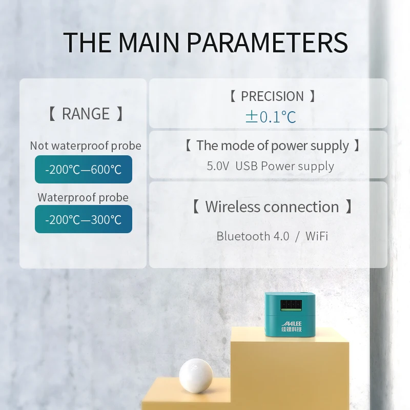 Jaalee JTP-UP Wireless WiFi pt100 Thermometer Monitor -80℃ -200℃ Refrigerator Freezer Alarm Alerts accuracy 0.1 ℃