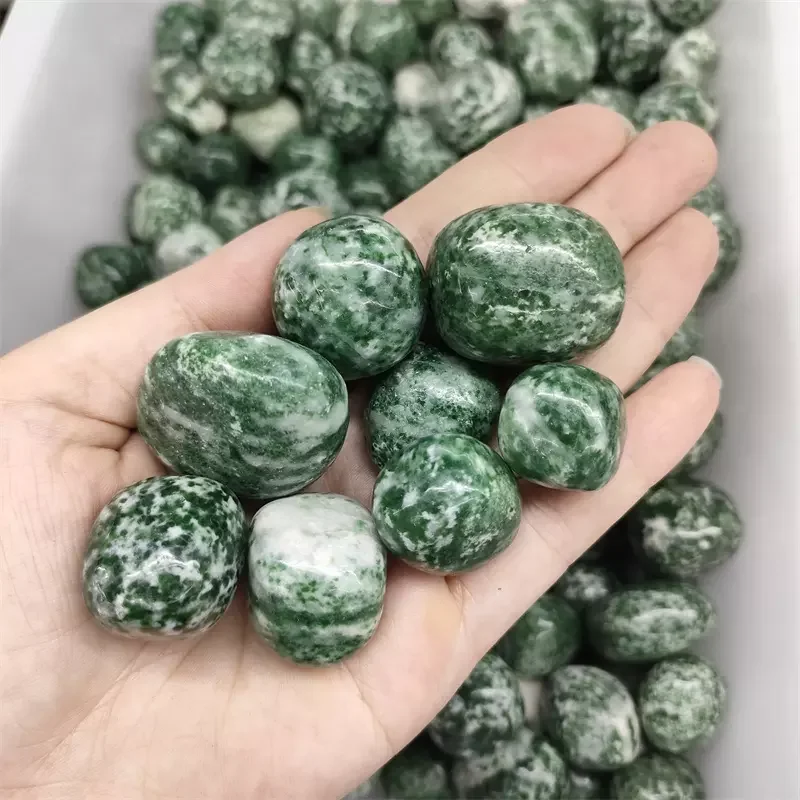 

1LB Wholesale Bulk Natural Stone green dot Quartz Crystal Gravel Healing Raw Crystals Tumbled Stones