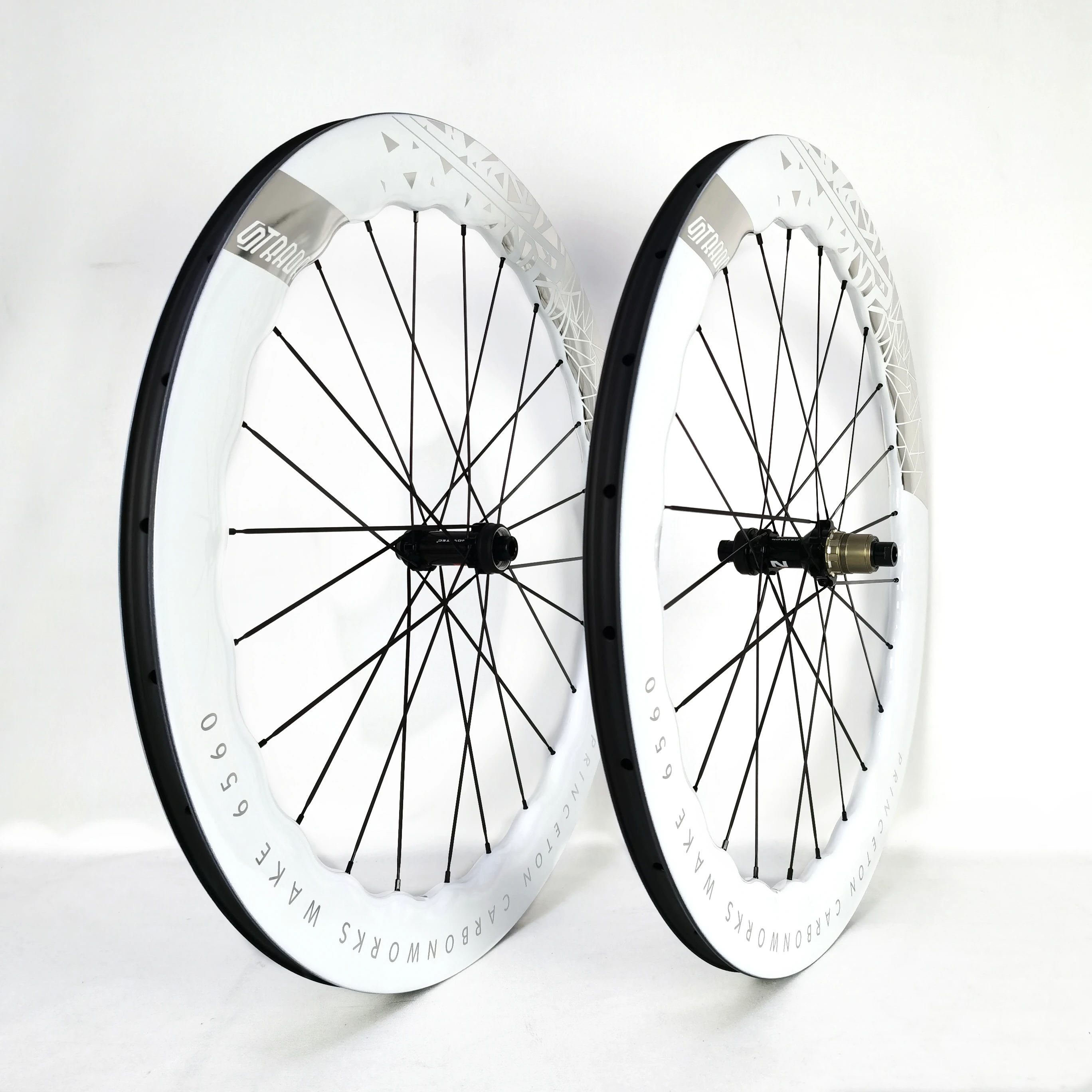 700C Road Bicycle Disc Brake Bike Wheel Set New Princeton Carbon PCW Depth 6560 Width 28mm White Paint Clincher/Tubeless/Tubular