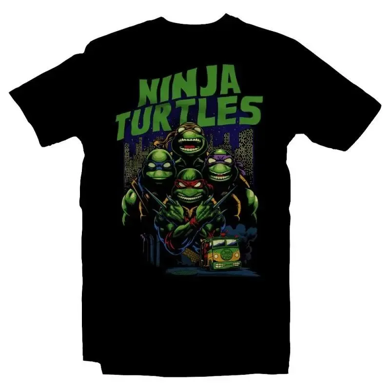 Teenage Mutant Ninja Turtles 2026 Summer Men's 3D Printed T-shirt Street Wear Black Pattern T-shirt All Crew Design Graphic Tee