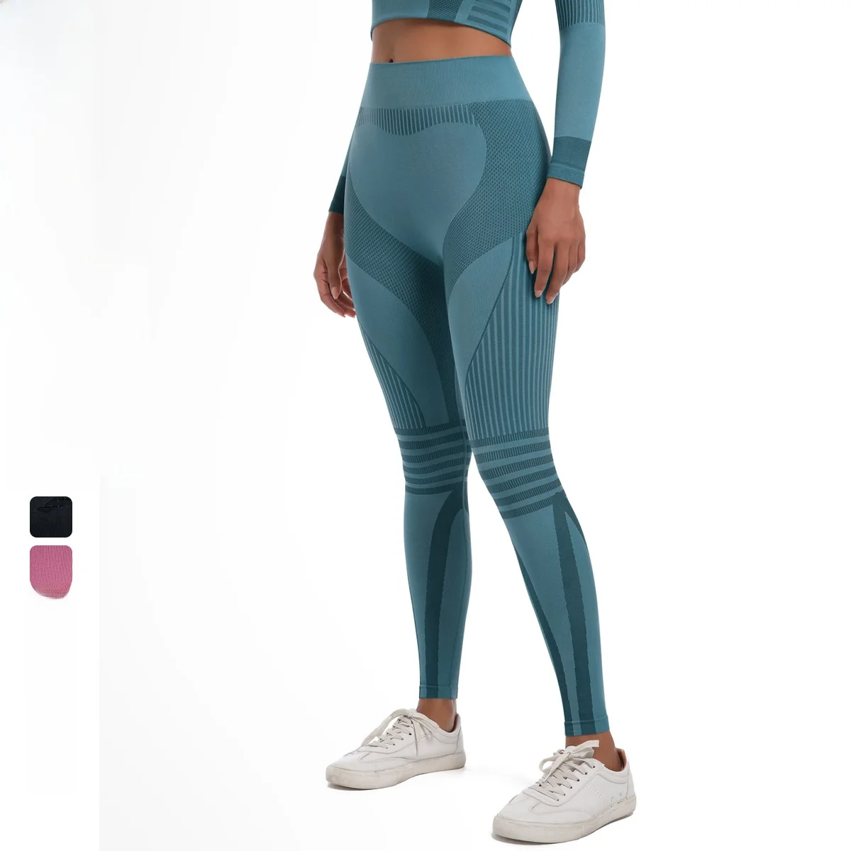 

Женские термобесшовные вязаные штаны для йоги, спортивная одежда для фитнеса и верховой езды, лыжный костюм, нижнее белье в европейском и американском стиле