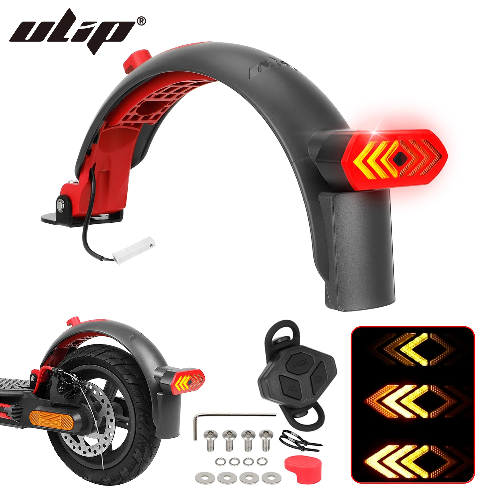 Ulip Scooter Upgrade segnale di coda di svolta Kit parafango posteriore pneumatico Splash parafango accessori di protezione per Xiaomi M365 1S Pro 2