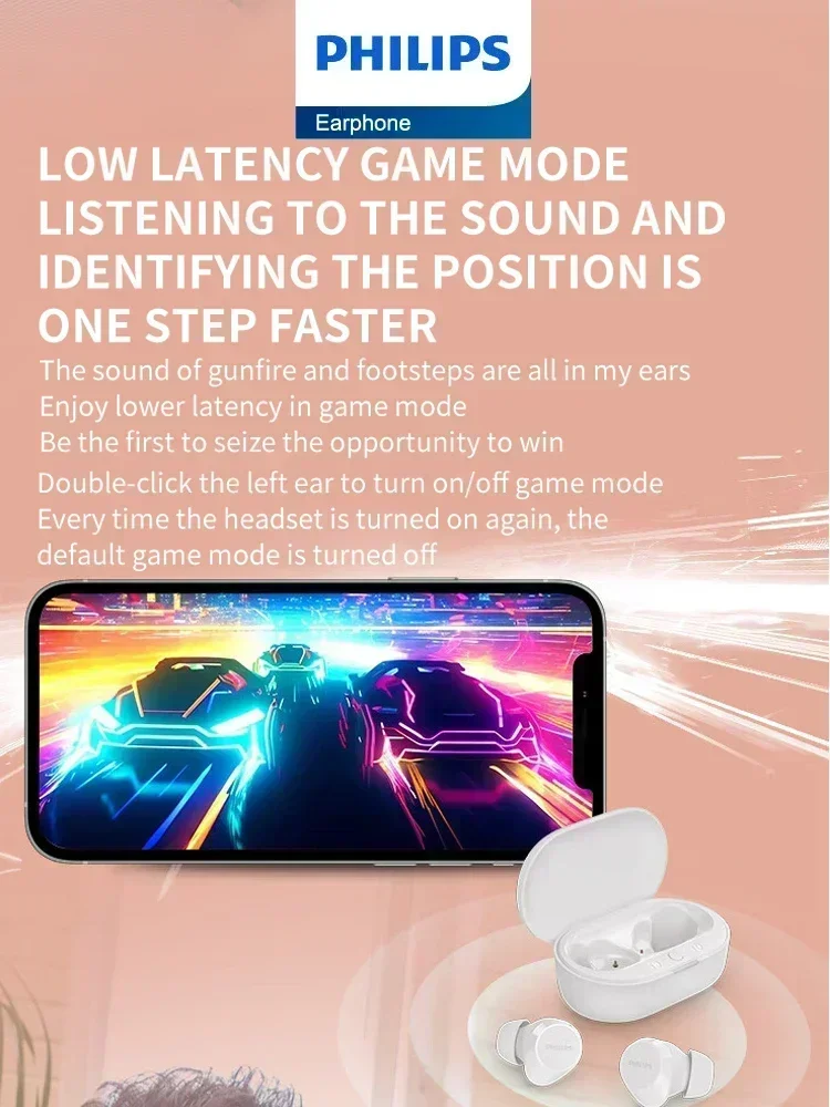 ใหม่ Philips TAT1209 หูฟังไร้สายบลูทูธ 5.3 หูฟังกีฬาชุดหูฟังชนิดใส่ในหูพร้อมไมโครโฟน Dual HD หูฟัง