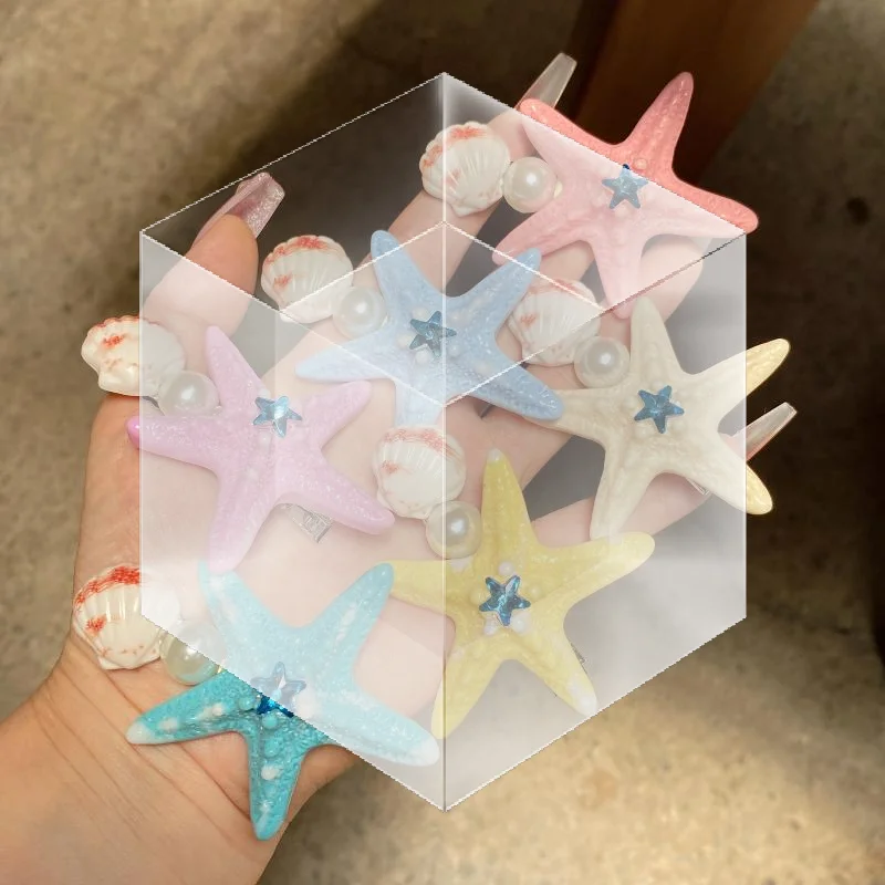Korean Star Pattern Side Hair Clips for Women Fashion Hairgrips Portable Headwear for Beach Holiday