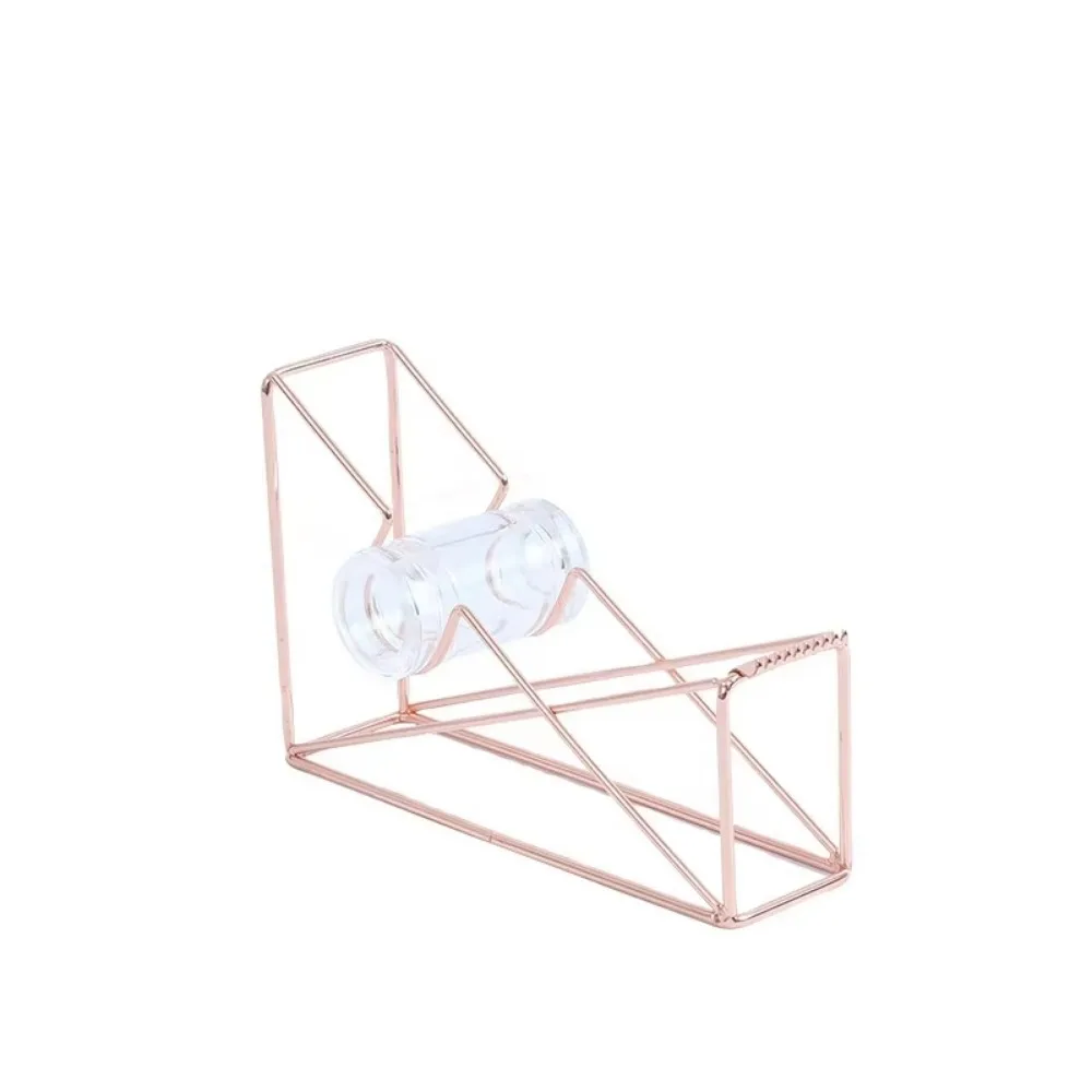 

Non-slip Iron Art Tape Dispenser Smooth Cutting Sturdy Tape Storage Organizer Transparent Wheel Rust-proof Desktop Tape Holder
