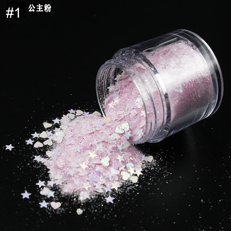 20g/Jar Holographic Mixed Sequins Nail Glitter Love/Five-Pointed Star Flakes Irregular Paillette DIY UV Gel Polish For Manicure*