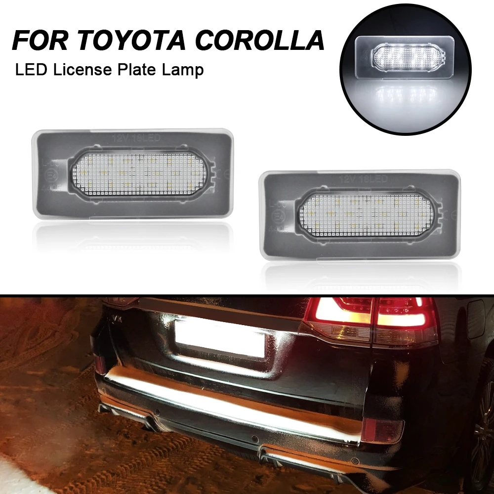 

2pcs LED License Number Plate Light Car Lamp For Toyota Corolla 2006-2020 Auris Avensis Verso OEM#:8127002131 8127002250