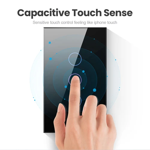 Imagen 2 del producto AVATTO Tuya WiFi/Zigbee interruptor de luz inteligente, Cable neutro requerido Panel de vidrio Interruptor táctil funciona con Alexa,Google Home,Alice