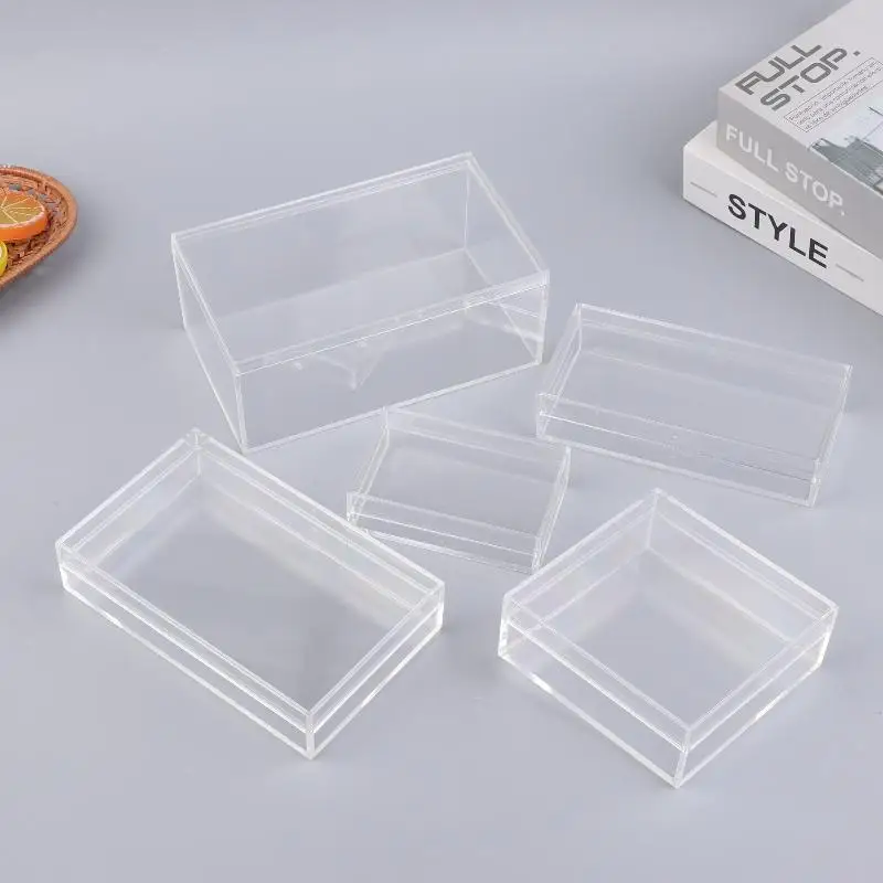 NEW Thickened Rectangular Acrylic Storage Box High Transparency Food Gift Packaging Plant Landscaping Transparent Box