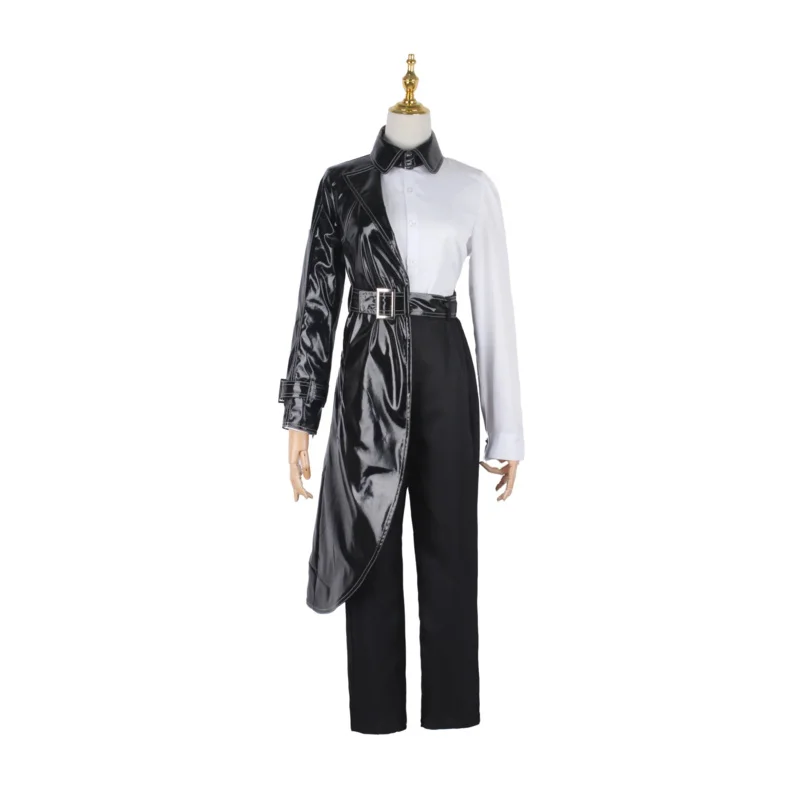Menina filmes cruella cosplay traje peruca adulto feminino vestido halloween 101 dálmatas preto branco roupas