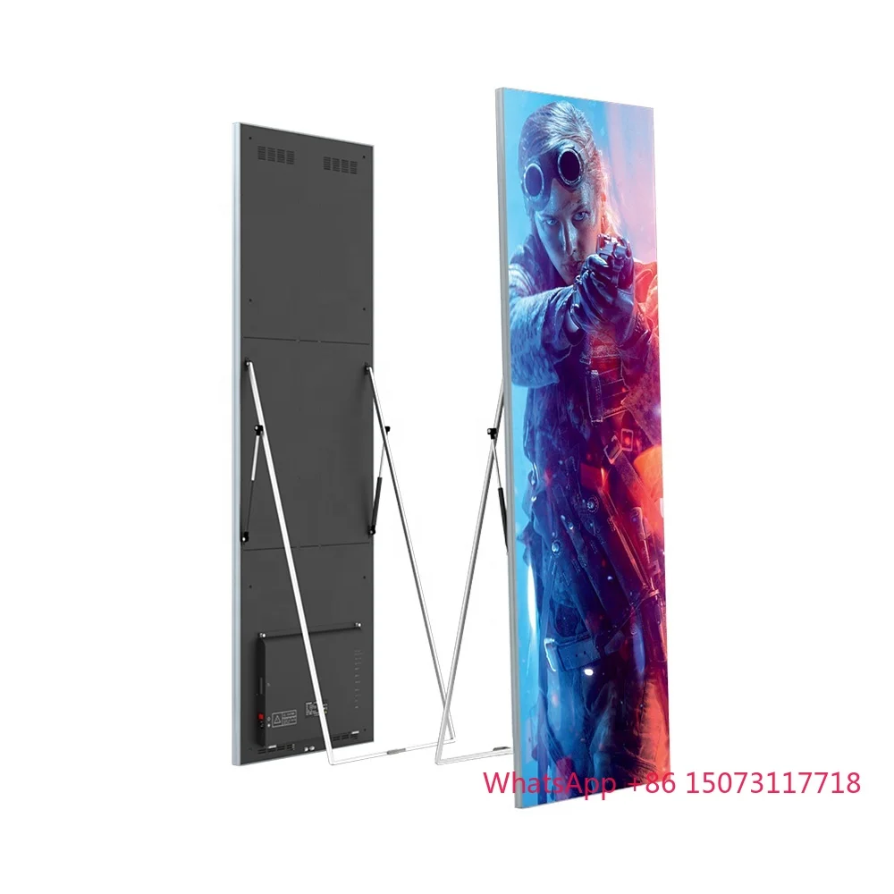 Digital Display Standee Totem Advertising Screen Full Color Video Panel Floor Stand Led Poster With Front Maintenance