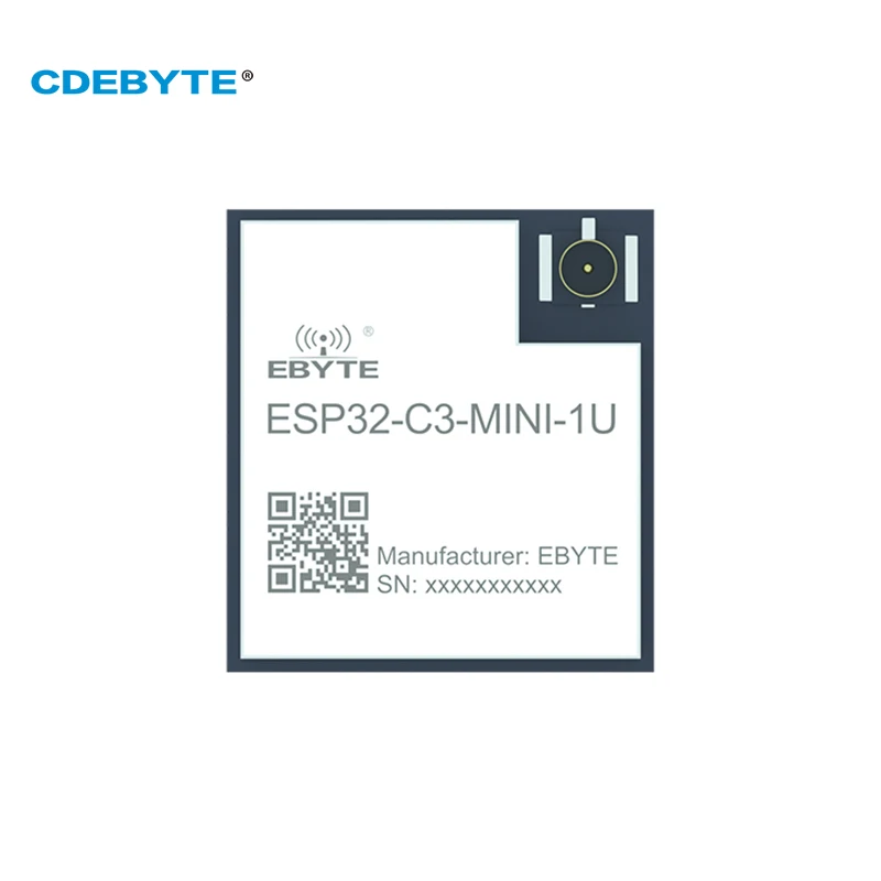 

ESP32 2.4G Wifi Wireless Module CDEBYTE ESP32-C3-MINI-1U FLASH 4MB UART I/O 20dBm IEEE802.11b/g/n IPEX3 Antenna Small Size