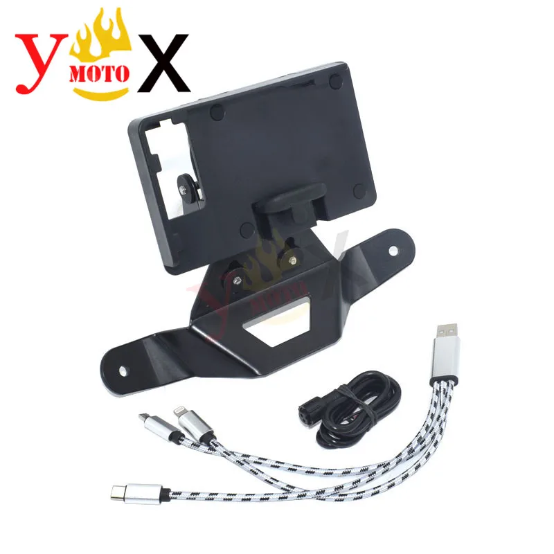 C400 GT Motorcycle GPS Phone Navigation Bracket Holder Support W/ USB Charger Wire Smartphone Stand For BMW C400 C400GT 2018-20