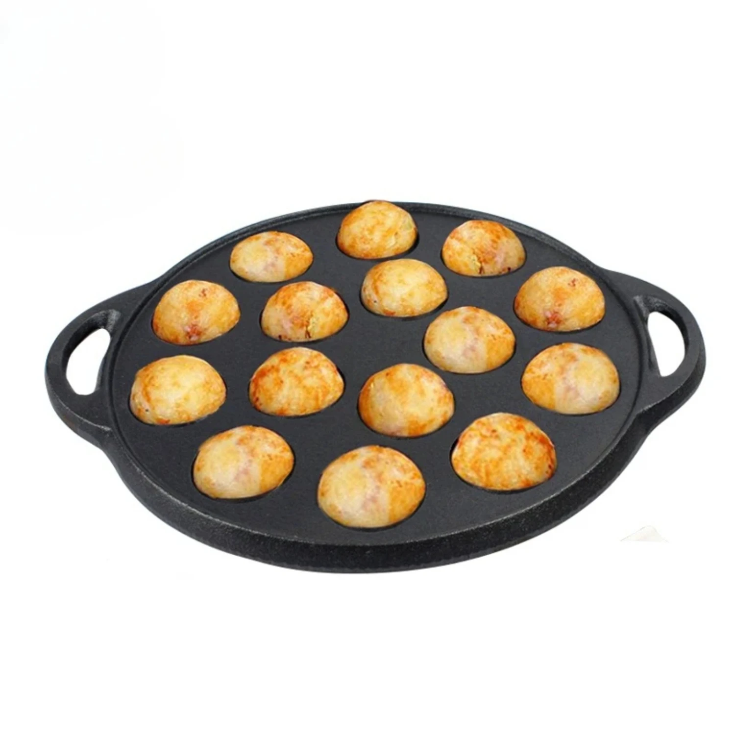 Round Non Stick Cast Iron Takoyaki Baking Tray Pancake Plate Mold - Ideal for Making Delicious and Easy Takoyaki at Home