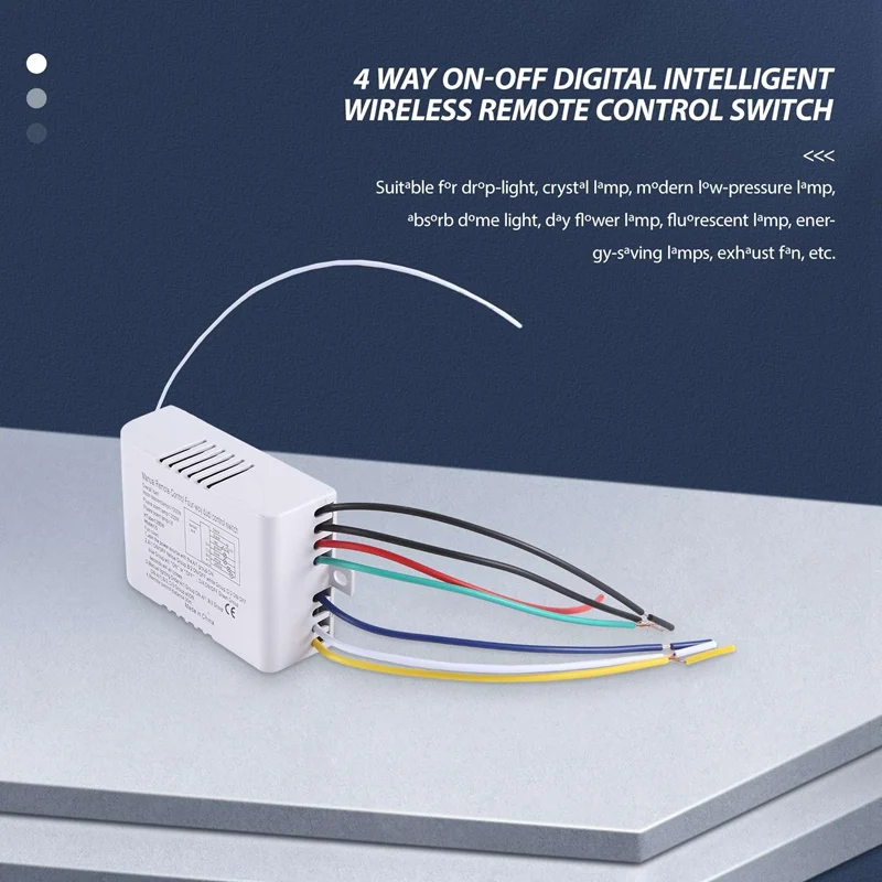 4 Way Light Lamp Digital Wireless Remote Control Switch ON/OFF 220V