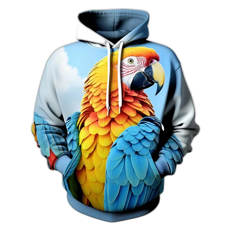 

Красочные толстовки с 3D принтом попугая для мужчин, одежда для любителей животных, повседневный пуловер, толстовка с капюшоном, толстовки с капюшоном, гавайские попугаи, толстовка