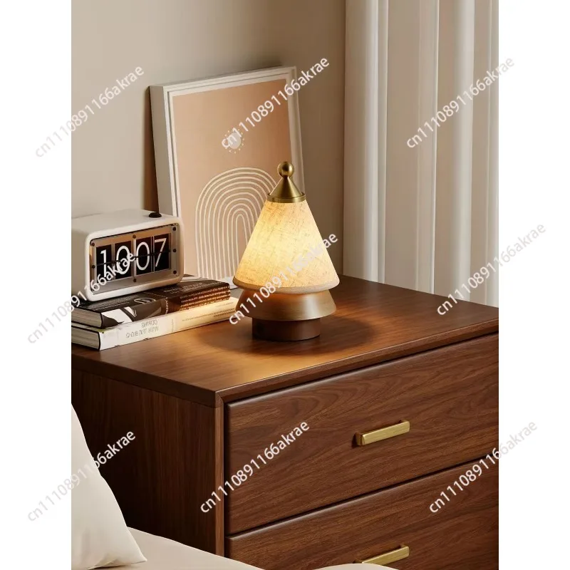 Log wind Christmas tree atmosphere light, bedside light, rechargeable night light, desktop ornament, antique desktop goods
