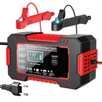 Cargador de batería de coche 12V 6A reparación de pulso pantalla LCD carga rápida inteligente AGM cargador de plomo-ácido de GEL de ciclo profundo para motocicleta automática