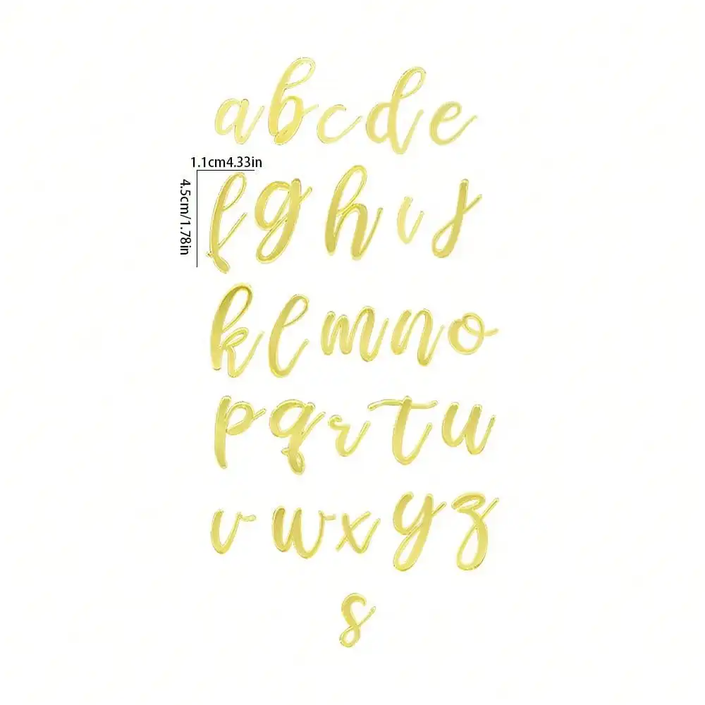 1set Goldene Spiegel Acryl A-Z Englisch Buchstaben Alphabet Kuchen Dekorieren für Geburtstag Party Hochzeit DIY Dekoration Kuchen Topper ﻿ – Detail 13