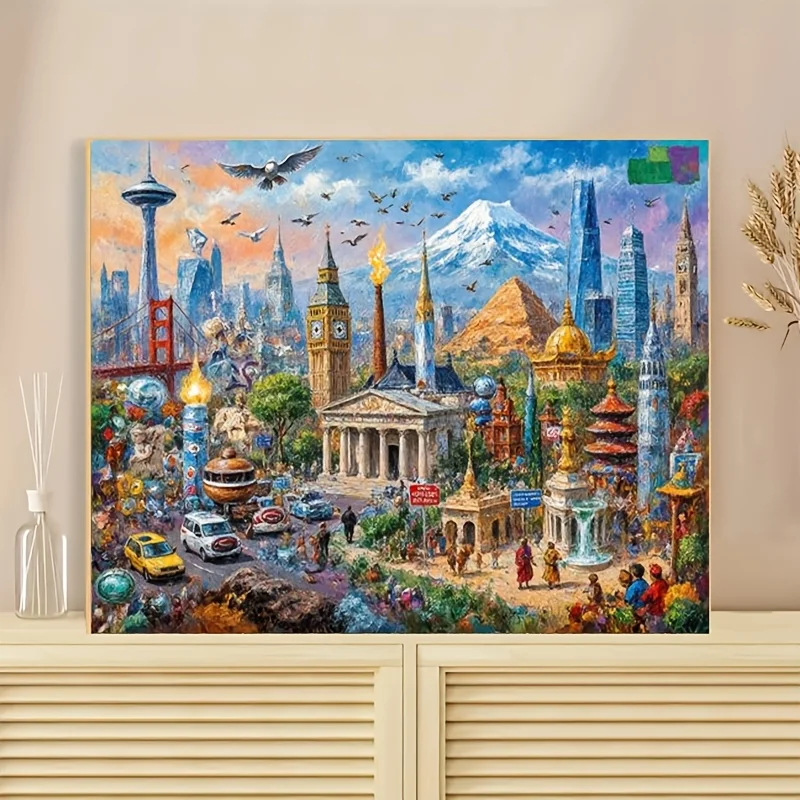 

500/1000/1200/2000PCS Puzzles for Adults Famous City Landmark Landscape,Jigsaw Puzzles Brain Games Gifts Home Decor