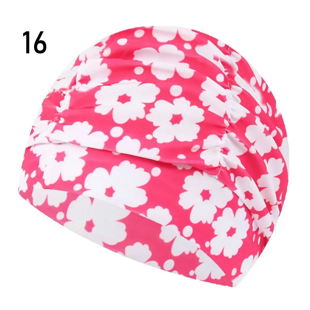 Hot Ears Pleated Sports Accessories Long Hair Protect Swimming Cap Elastic Nylon Turban Pool Bathing Hats