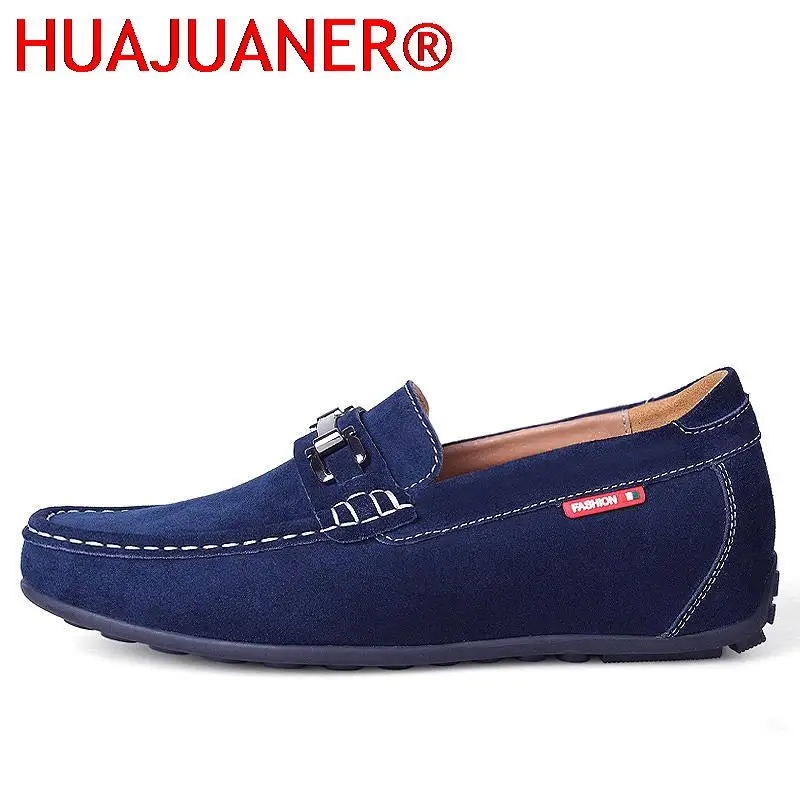 HUAJUANER Loafers Man Elevator Shoes Height Increase Shoes for Men Insole 6cm Drive Shoes Business Fashion