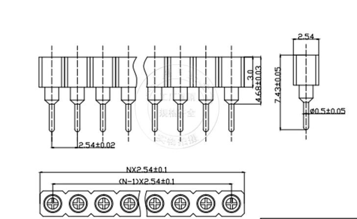 10 Stück Rundloch-Stiftleiste 2,54 mm Rastermaß Buchsenleiste Rundloch-Buchse Rundstift 1X40P Reines Kupfer Vergoldet – Detail 1