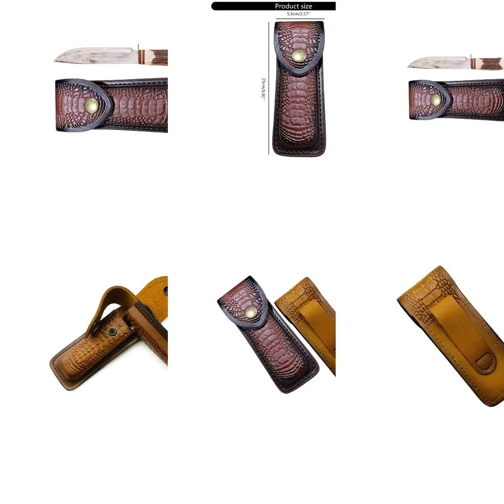 Portable Folding Knife Storage Sheath Pouches with Belt Loop Leathers