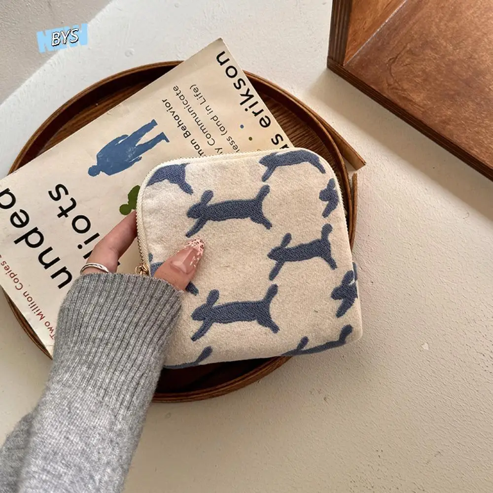 

Многослойная вышитая сумка для хранения ювелирных изделий, хлопково-льняная сумка для вышивки браслета, мягкий модный женский кошелек