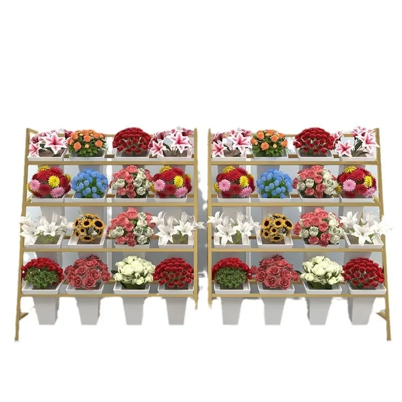Multi-layer flower bucket display stand metal wedding