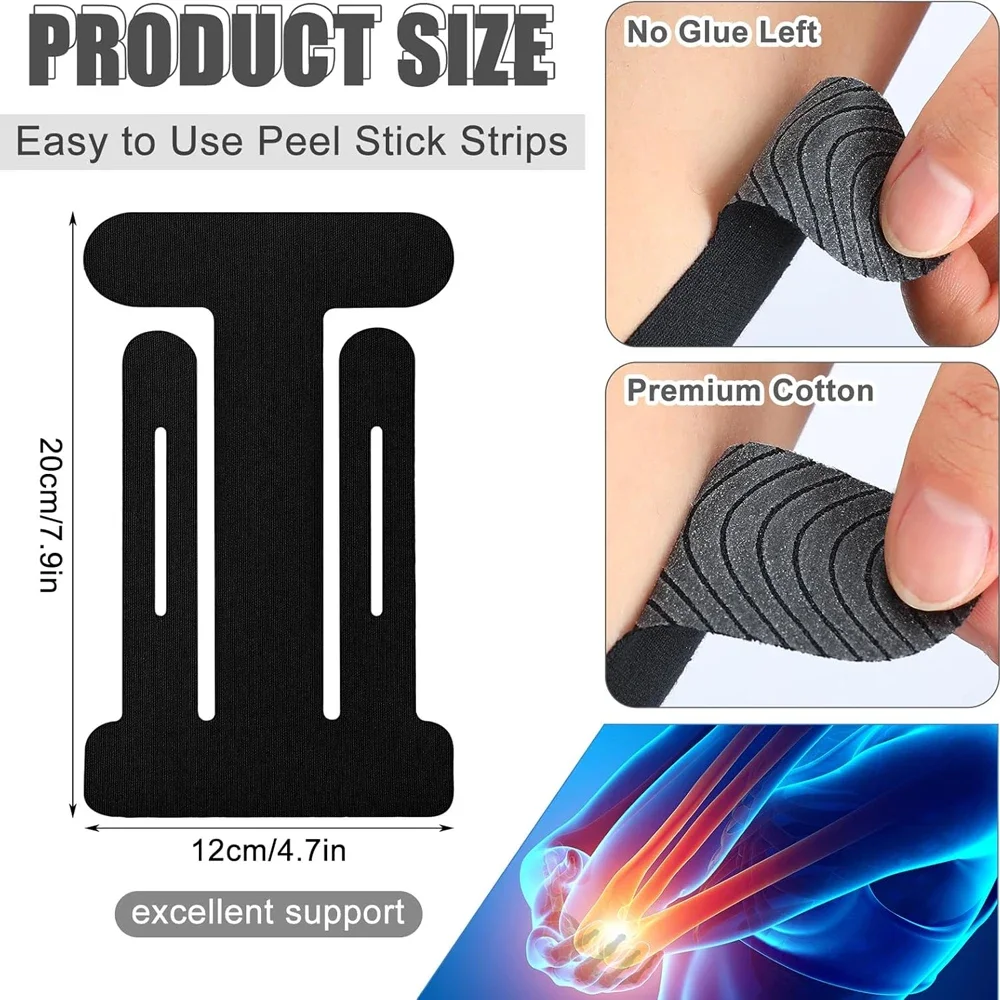 5/10PCS Kinesiology Tape Precut Strips Athletic Tape for Elbow, Breathable Elastic Latex Free Sport Tape for Joints Support