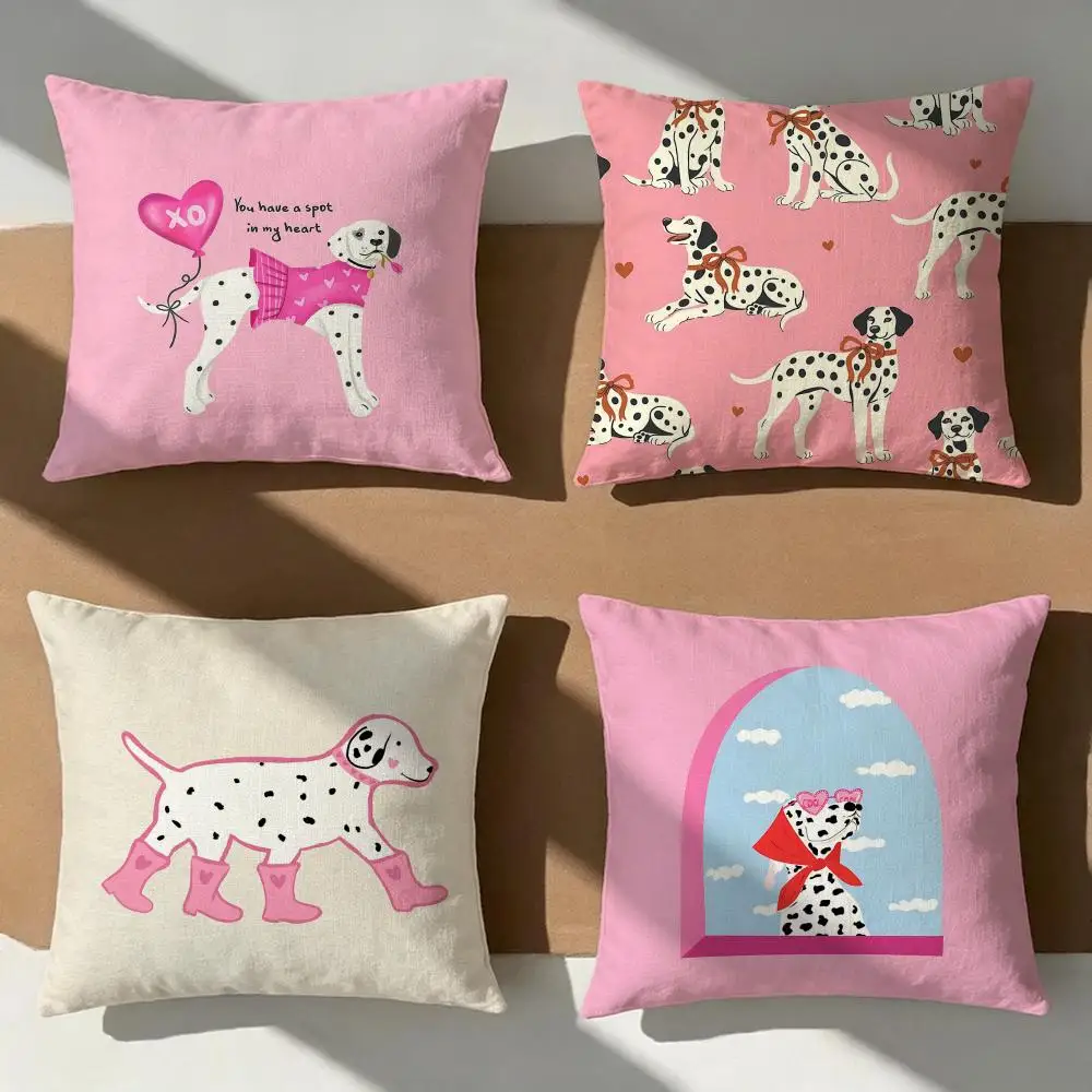 Animal Dalmatian Cushion Cover Pillow Cover Nordic Minimalist Throw DoubleSided Print Cushion Case for Sofa Bedroom Decor