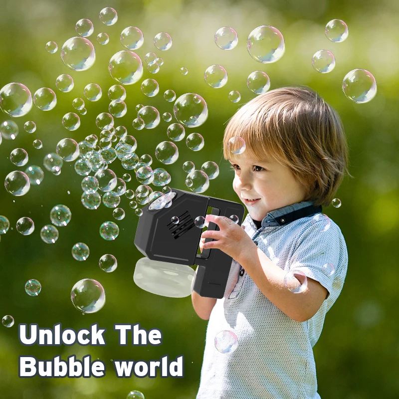 เครื่องทําฟองสบู่สําหรับเด็กเกมสนามหญ้ากิจกรรมกลางแจ้งของขวัญเทศกาลวันเกิดโดยไม่ต้องใช้แบตเตอรี่น้ําฟอง