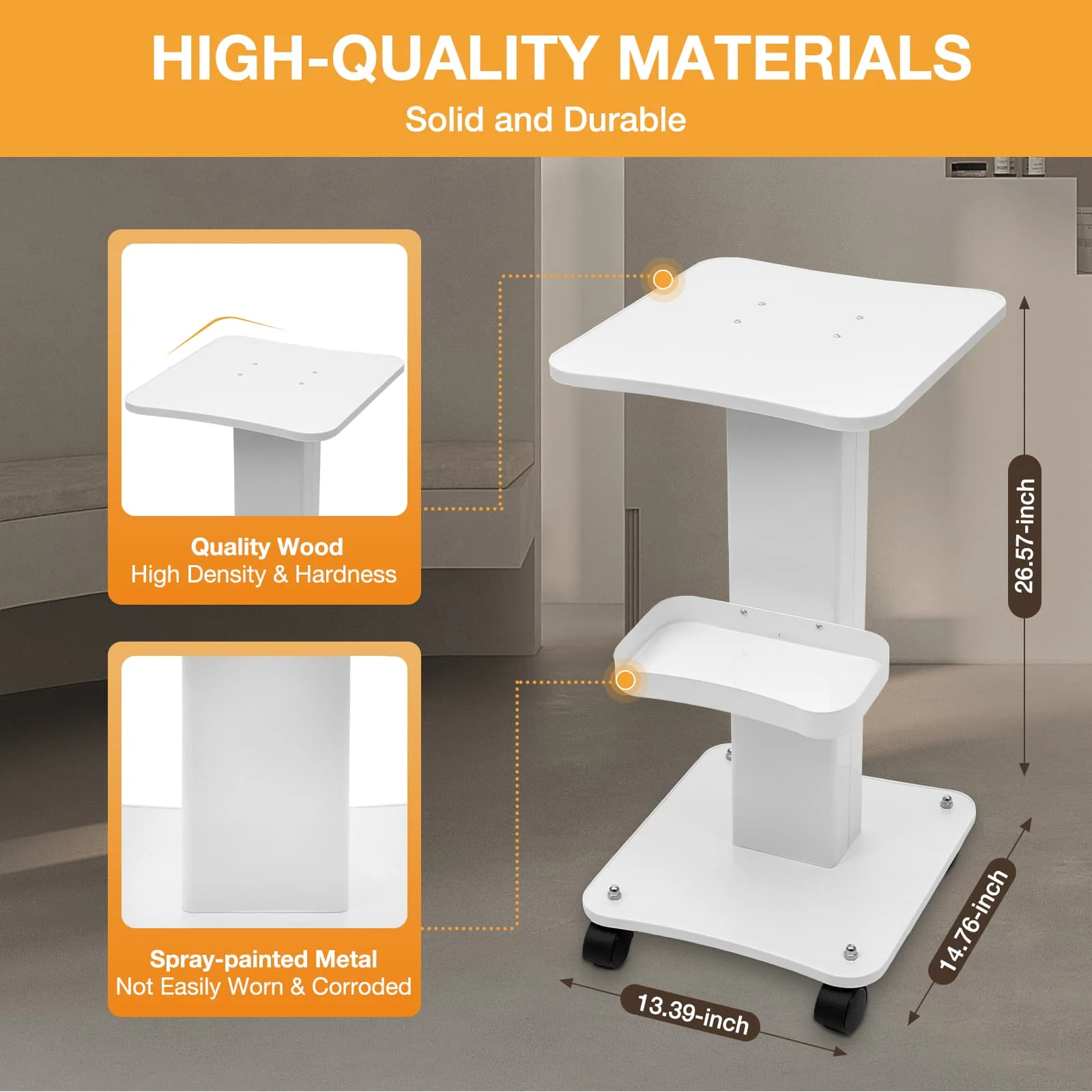 88.18lbs Simplicity workstation Display Stand Beauty Salon Spa Trolley durable Professional Cart