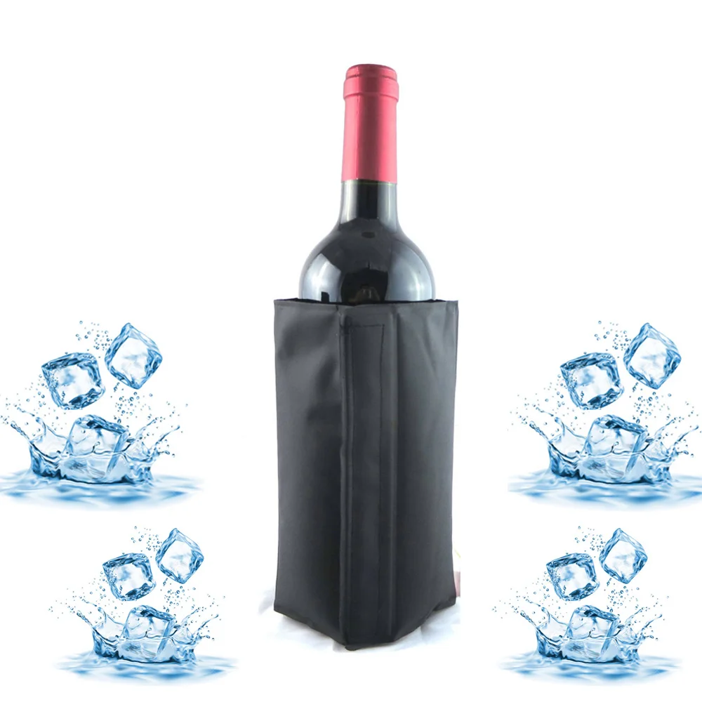 

Black Wine Cooler Sleeve Bottle Cooling Bag Beer Chillers Ice Pack Wine Gifts &Accessories