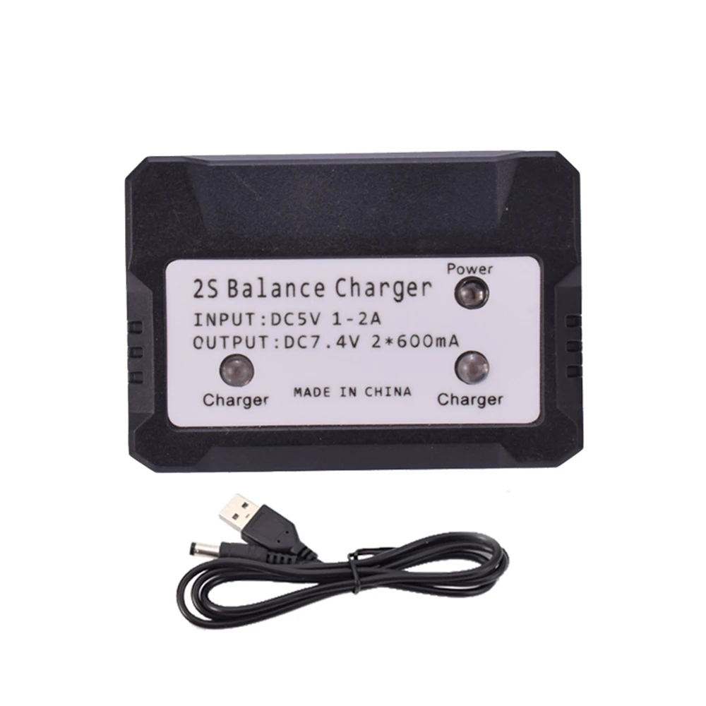 9imod-Batería de iones de litio de 7,4 V, 2000mAh, enchufe SM/T, batería recargable RC con cargador de equilibrio de batería Lipo 2 en 1 para camión RC, coche RC