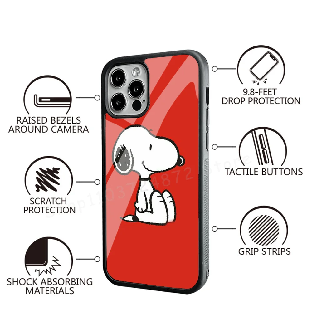 Cartoon S-Snoopy Dog Strong Magnetic For IPhone 15 14 13 Pro Max 11 12 Mini For Magsafe