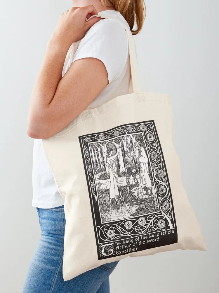 

Lady of the Lake, Excalibur, Arthurian Gift, Myths and Legends, King Arthur Vintage Illustration Tote Bag