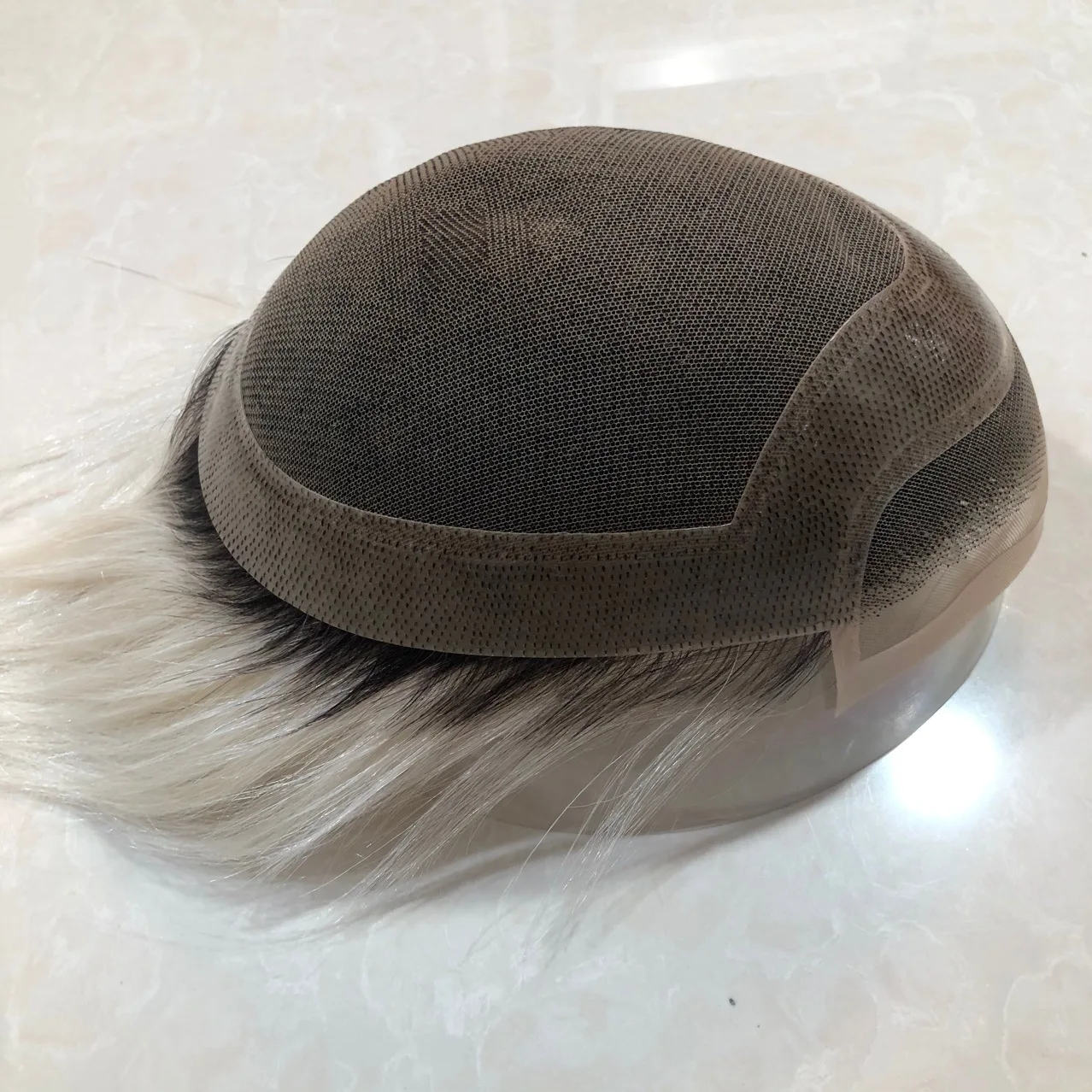 T1B/60ผู้ชาย Toupee ลูกไม้และฐาน Pu Wigs สำหรับ Man ลูกไม้คลิปจัดแต่งทรงผมระบบผมชาย Prosthesis T4/613สี Hairpieces สำหรับชาย